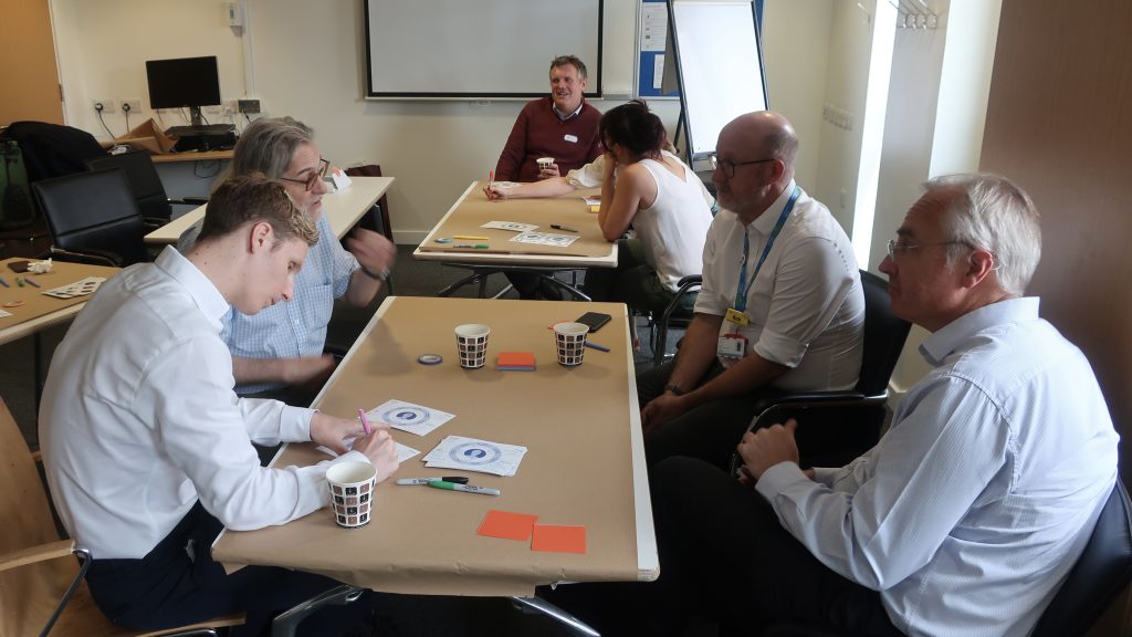 IMG_6947 People discussing and writing notes in a meeting room